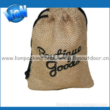 Jute Burlap Drawstring with Printing Logo Crecycled Burlap Coffee Bags